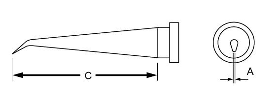 WEL-LT1X Bent Round LT Series Tip