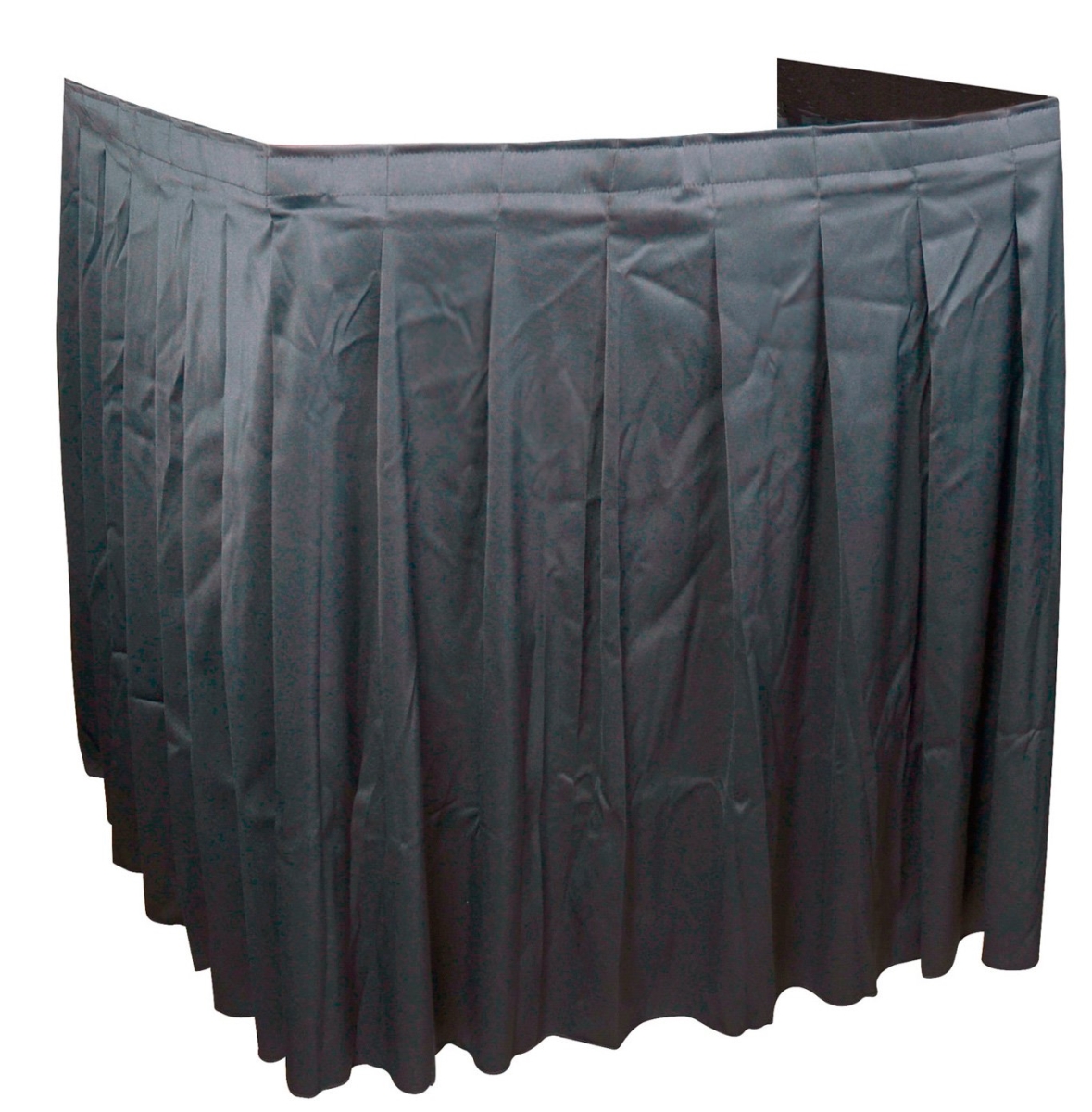 Picture of Unique Product Solutions SKIRT-32-4S 64 x 28 in. AV Cart Skirting - 4-Sided Shirred - Black