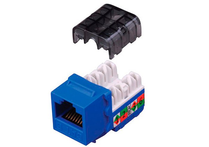 Category 6 90 Degree Keystone Insert 8 Conductor  Blue