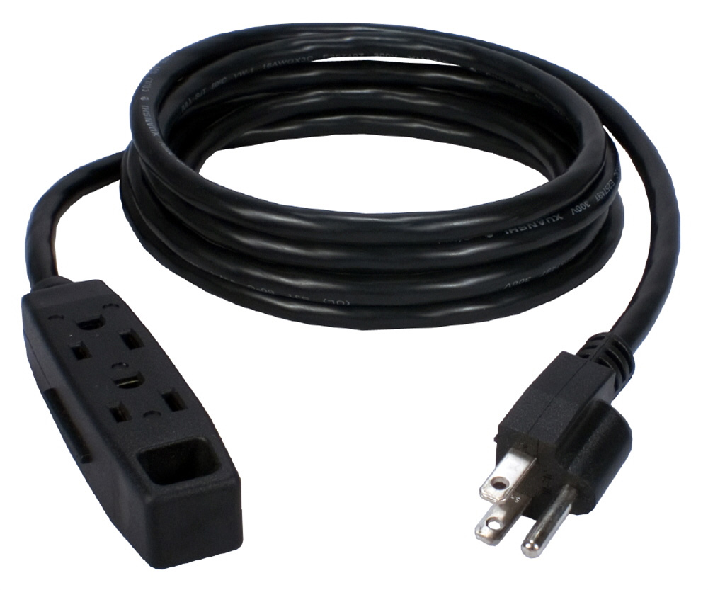 NB-PC3PX-06 3-Outlet 3-Prong Power Extension Cord - 6 ft.