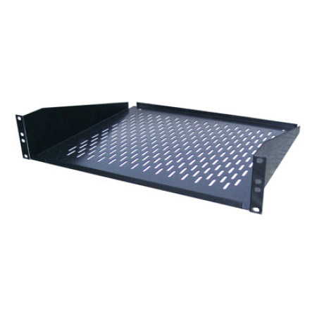 NB-SHELF-SLT Ventilated Black Finish Rack Mount Shelf - 2RU