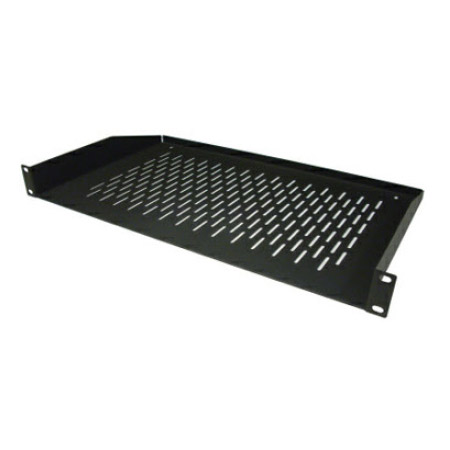 NB-SHELF-SLT-1U Ventilated Black Finish Rack Mount Shelf - 1RU
