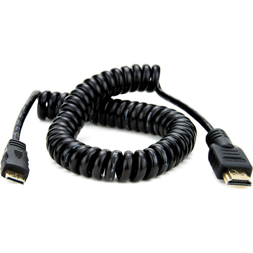ATO-MCAB009 Coiled Mini HDMI to Full HDMI Cable 50-65 cm