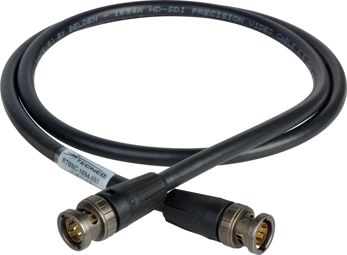 RTBNC-1694-003 6G-2K UHD Cable Assembly with Neutrik Rear Twist UHD BNC Connectors & Belden RG6 1694A Cable -3 ft.