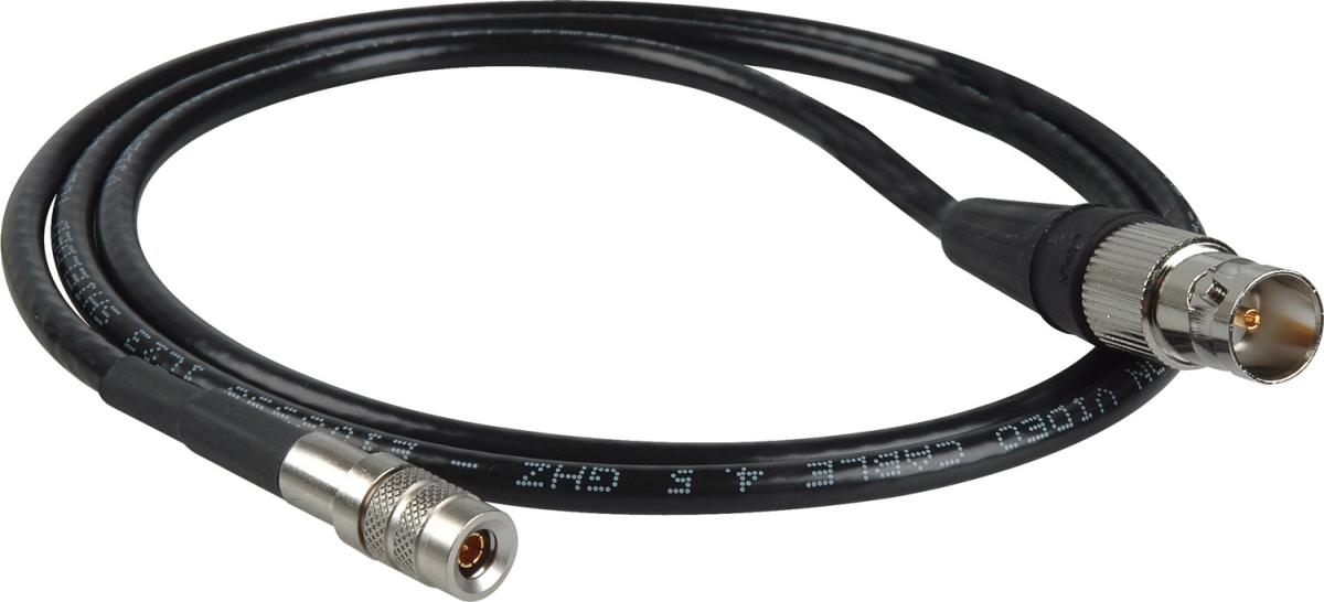 RD1-DINBF-1 3G-SDI DIN 1.0-2.3 to BNC Female Video Adapter Cable, Black - 1 ft.
