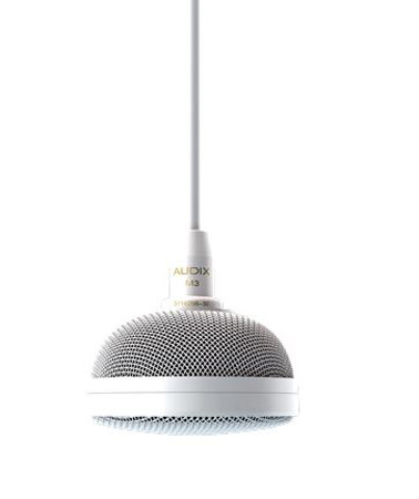 AUD-M3W 4 ft. Tri-Element Ceiling Microphone with Plenum Box & Cable - White