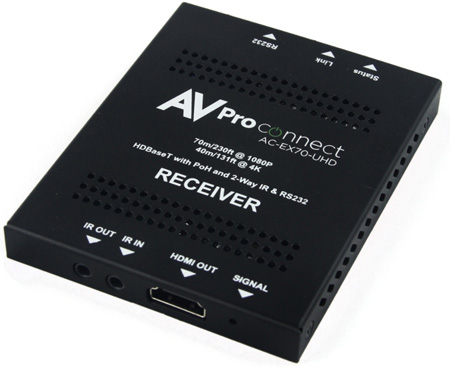 Picture of AVPro Connect AC-EX70-UHD-R 70 m 4K HDMI 2.0 Receiver with HDCP 2.2 - Extend