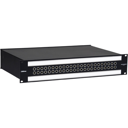 Picture of Bittree B48DC-NNPIT-E3M2 12 in. Chassis 2 RU Black 2 x 24 Mono Spaced Patch Panel with 2 Designation Strips