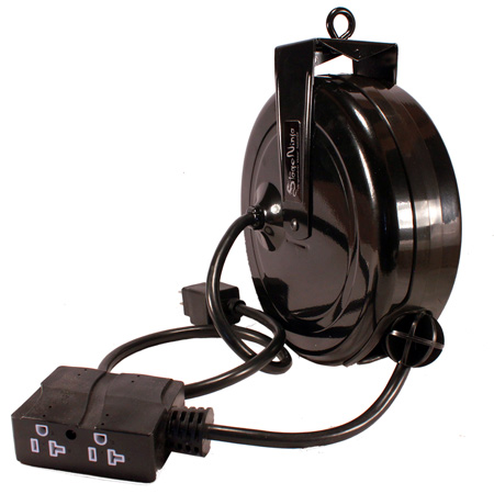 20 ft. Retractable Power Reel with 4-Tap Head & Circuit Breaker