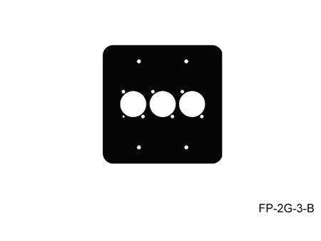 MYS-FP-2G-3-B 2 Gang Wall Panel with 3 Neutrik D - Black