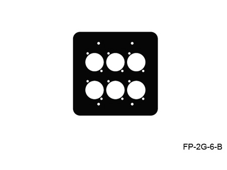 MYS-FP-2G-6-B 2 Gang Wall Panel with 6 Neutrik D - Black