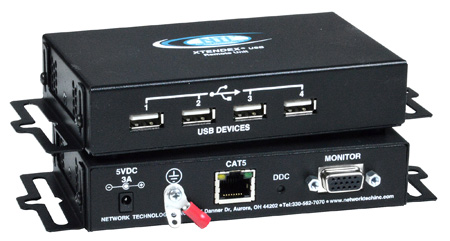 Picture of Network Technologies NETT-ST-C5USBVT Transparent 4 Port USB Extender with VGA Video