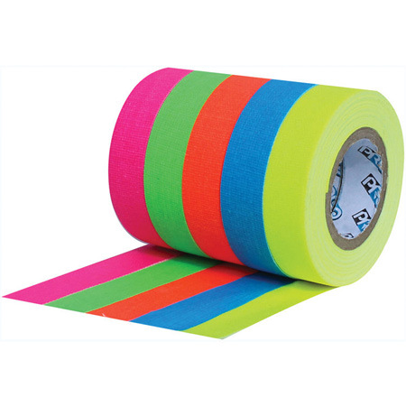 PT-001UPCSPKE6MF 0.5 in. x 6 yards - Stack of Fluorescent Tape, Multi Color - Pack of 5