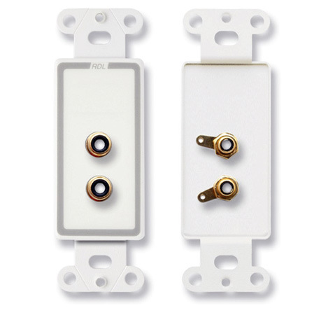 RDL-D-PHN2 Dual RCA Jacks on Decora Wall Plate - Solder type