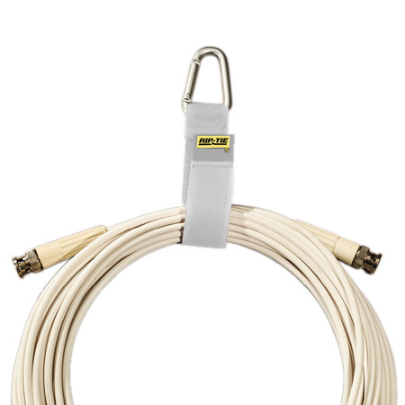 J-S9-T10-WE Silver Triangle Carabiner Style Cable Carriers, White - Pack of 10