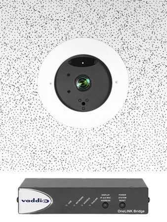 Picture of Vaddio VAD-999-9968-300 DocCAM 20 HDBT Ceiling Mounted One Link Bridge System PTZ Camera - 20x Zoom