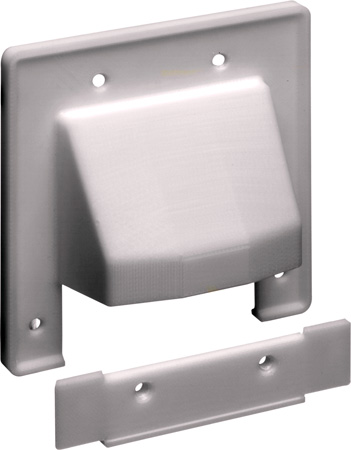 ARL-CER2 2 Gang Reversible Low-Voltage Cable Entrance Wall Plate, White - 2 Piece