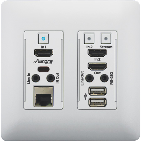 Picture of Aurora Multimedia AURA-VLX-TCW2H-C 4K IP Audio & Video Distribution Wall Plate&#44; White