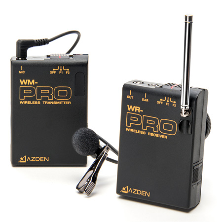 AZ-WLXPROI I VHF Wireless Lavalier Microphone System for Cameras & Mobile Device - F1-F2 Frequencie -  Azden