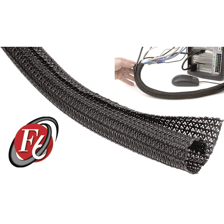 F6N100BK50 1 in. x 50 ft. F6-Self Cable Wrap Sleeving, Black -  Techflex