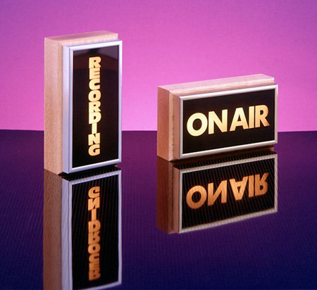 Picture of Titus Technological Lab TWL-5 Horizontal Studio Warning Light - On-Air in Gold Lettering