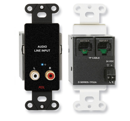 RDL-DB-TPS2A Active Two-Pair Sender - Twisted Pair Format-A - Stereo RCA Jack Inputs