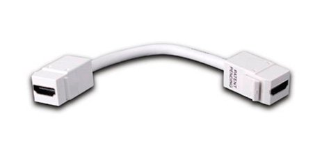 VCO-820490 Female to Female HDMI Keystone Insert with Pigtail - White
