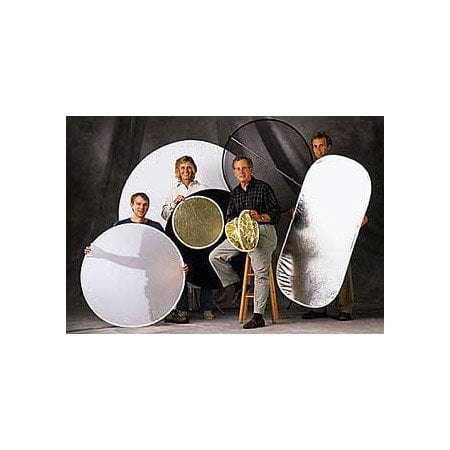 VD602 60 in. Reversible Collapsible Reflector, Silver & White