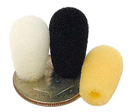 WT-2600-3PK Windscreen for Very Small Lapel Mic, Black - Pack of 3