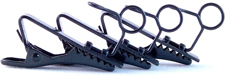 WT-TC-6 Black Lapel Mic & Lavaliere Tie Clips - Pack of 3