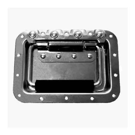 PENN-H7165K 7 x 5 Recessed Double Sprung Handle with Extended Grip - Black