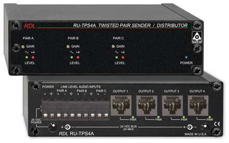 Picture of Radio Design Labs RDL-RU-TPS4A Active Sender & Distributor - Three Audio Inputs to Four Outputs