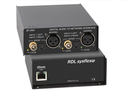 Picture of Radio Design Labs RDL-SF-DN4 Two Left & Right Digital Audio to Four Dante Network Audio Signal Interface