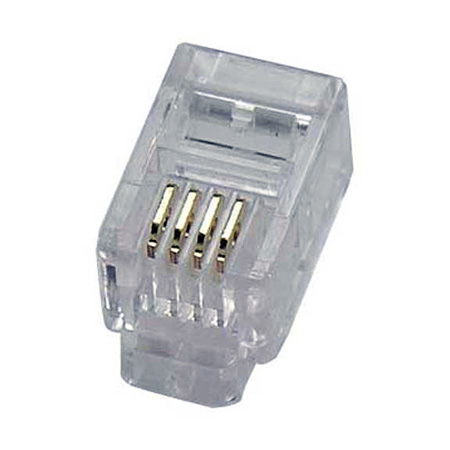 ECL702-001 4P4C RJ-10 Modular Plug for Flat Stranded Wire - Pack of 50
