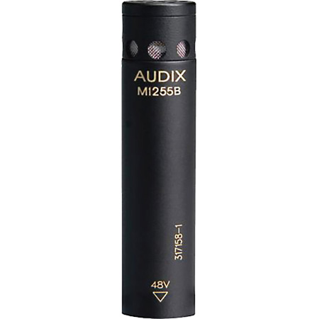 Picture of Audix AUD-M1255B-HC Miniaturized High Output Condenser Microphone for Distance Miking with Hypercardioid Capsule, Black