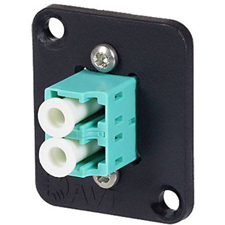 -UMF-MMD-LCAQ Multimode Duplex Fiber Optic Panel Mount Feedthru Aqua Adapter Plate & Hardware MIS Color-Code