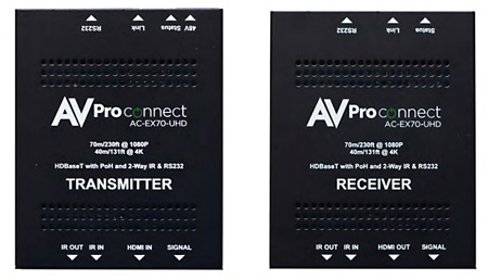 Picture of AVProConnect AC-EX70-UHD-KIT 70 m Ultra-Slim HDMI via HDBaseT Extender with Transmitter & Receiver