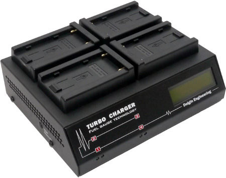 DOLG-TC400-SON-U Four-Position Simultaneous Battery Charger for Sony L-Series Interchangeable Plates