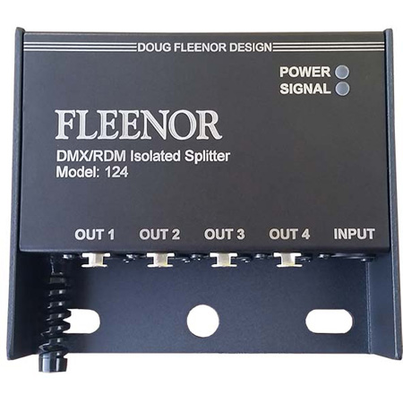 DFD-124-5 4 Output Bi-directional DMX Splitter with 5-Pin xLR Connectors