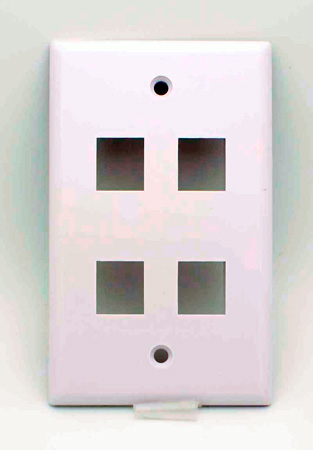 VCO-820104 4 Port Keystone Wall Plate - White