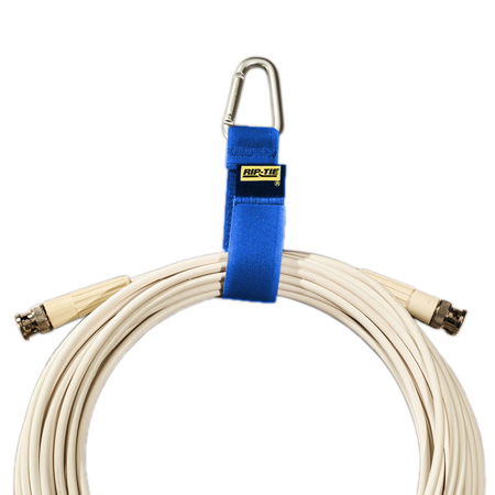 J-S9-T10-BE Silver Triangle Carabiner Style Cable Carriers, Blue - Pack of 10
