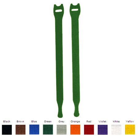 Y-18-XRL-GN 0.5 x 18 in. Hook & Loop Cable Tie, Green - Rolls of 10
