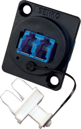 SENK-UBC-111 LC Duplex Singlemode Fiber Optic Panel Connector with Shutter - Blue
