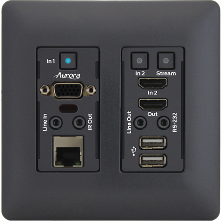 Picture of Aurora Multimedia AURA-VLXTCW2VCB 4K IP Audio & Video Distribution Wall Plate&#44; Black