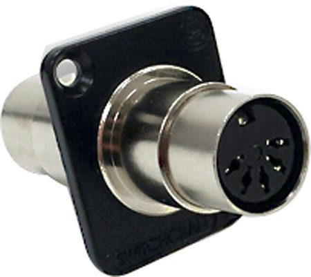 SW-EHMIDI2-BK Female to Female Midi Feed-Thru Panel Mount Connector, Black