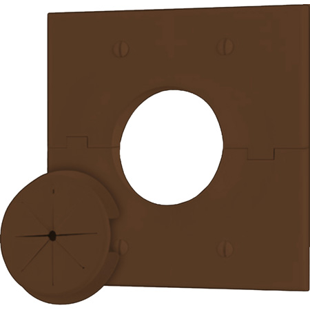 MID-2GSPBN Double Gang Brown Split-Port Cable Pass Through Plate