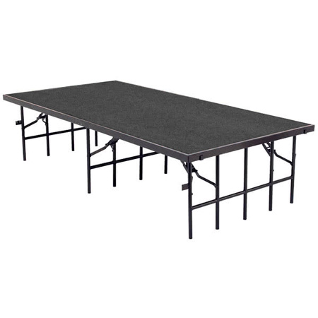 Portabe Stage with Carpet, 32 x 48 x 96 in. - Grey