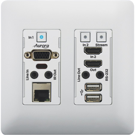 Picture of Aurora Multimedia AURA-VLX-TCW2V-C 4K IP Audio & Video Distribution Wall Plate&#44; White