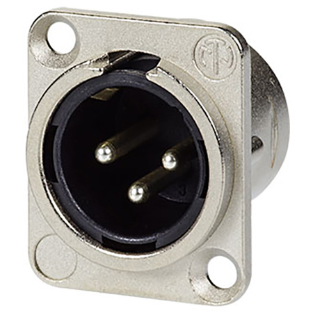 -UMNC3MD-L-1 Maxxum Neutrik NC3FD-L-1 3 Pole Male Adapter Plate & Hardware MIS Color-Code, Nickel & Silver