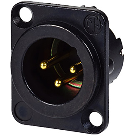 -UMNC3MD-LX-B Maxxum Neutrik 3 Pole Duplex Ground Contact Adapter Plate & Hardware MIS Color-Code, Black & Gold